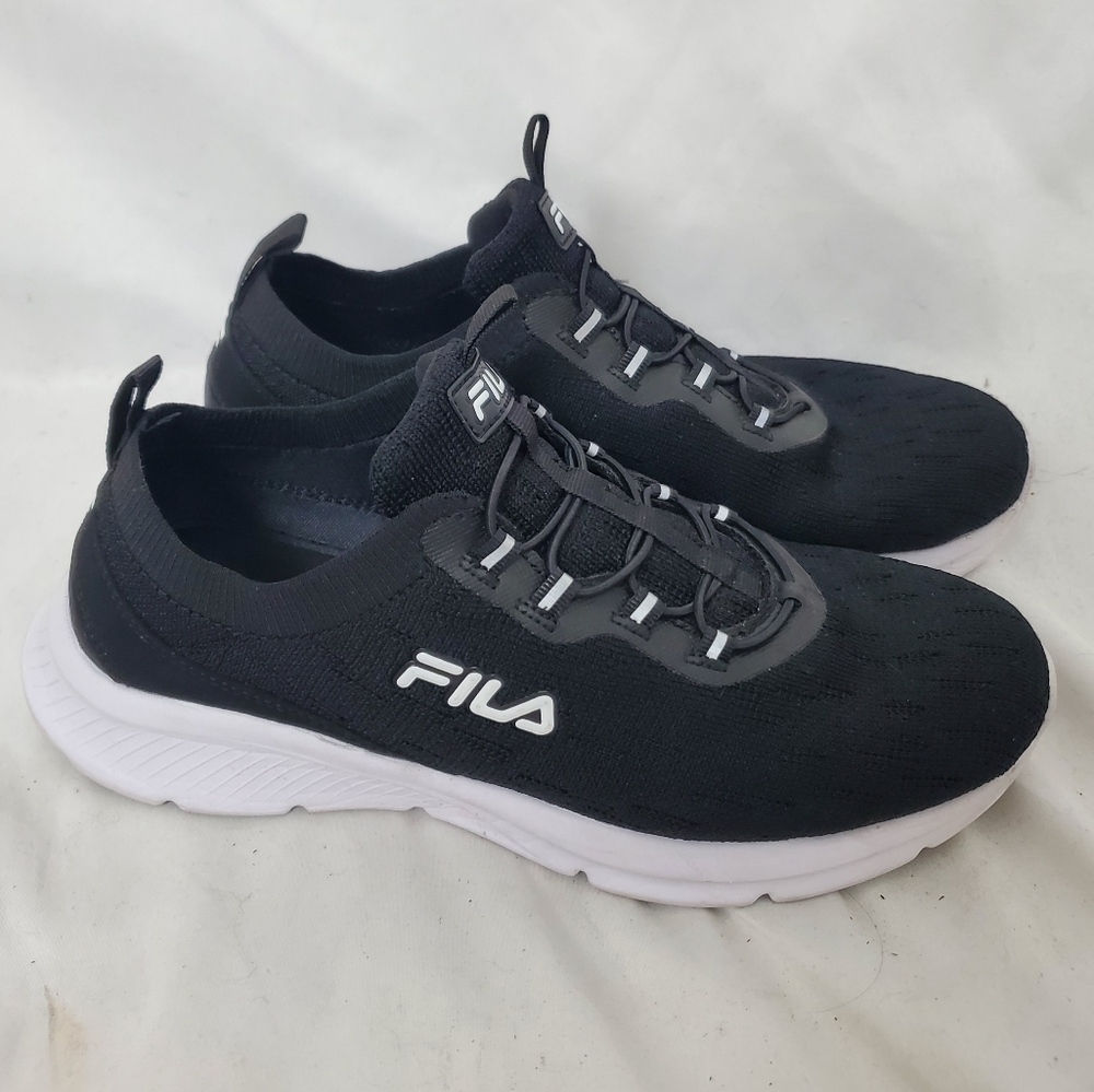 FILA women's black slip on sneakers